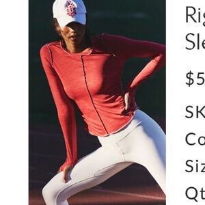 FP Movement by Free People Red Long Sleeve Top